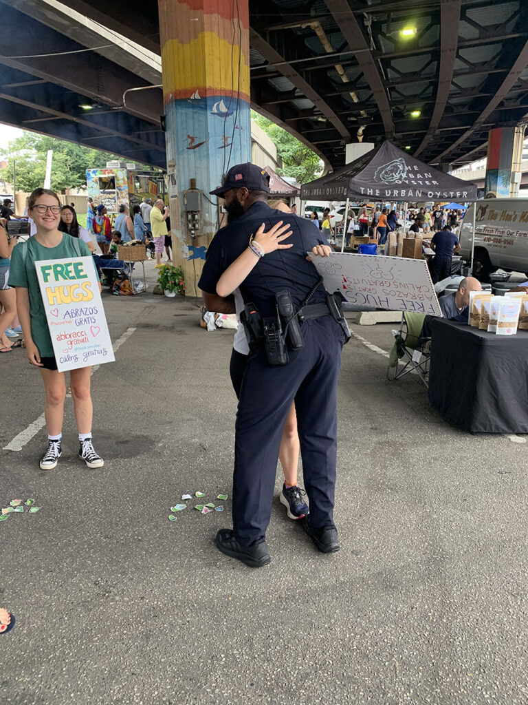 Free Hugs at Baltimore Farmers Market