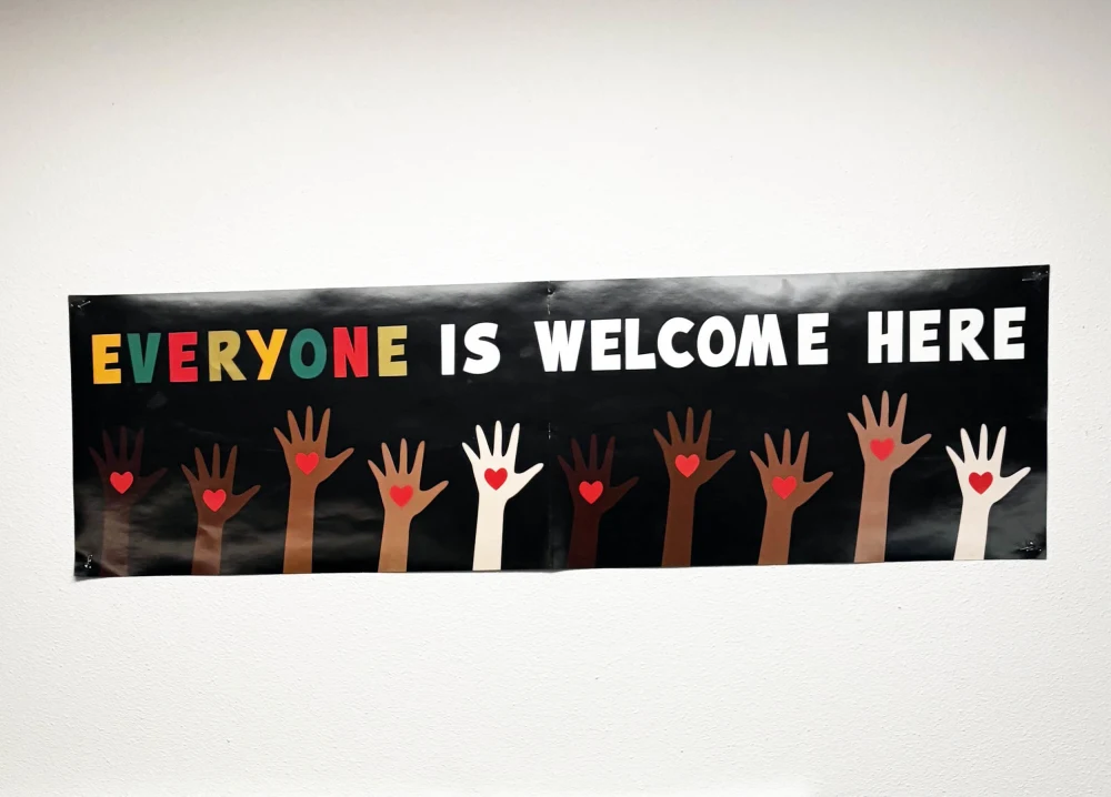 “Everyone is Welcome Here” (Sarah Inama’s classroom poster)