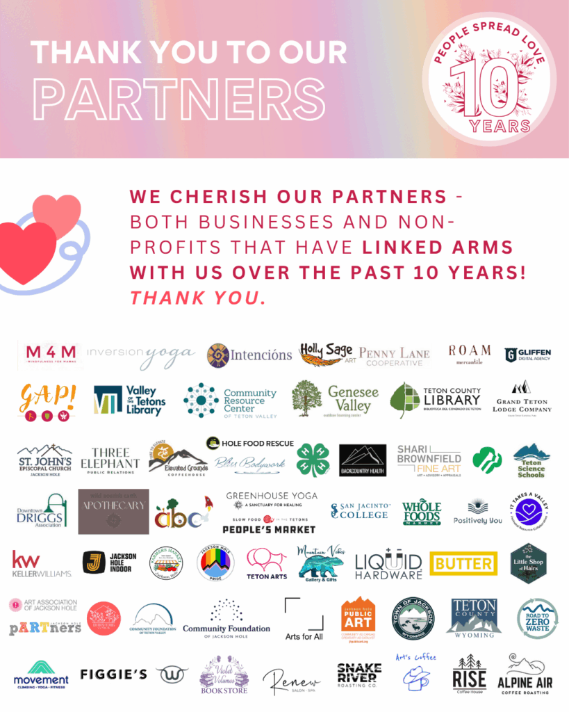 Thank you to our Partners for the past 10 years who've linked arms with us!